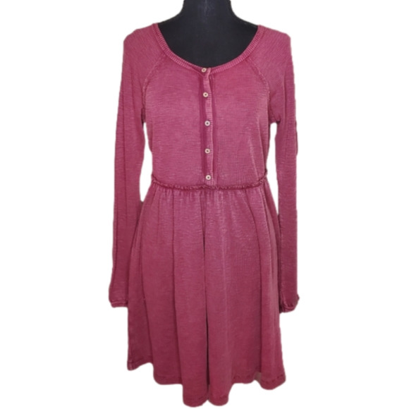 Roxy Dresses & Skirts - Nwt ROXY Womens size Large L maroon button up mini dress or long blouse
